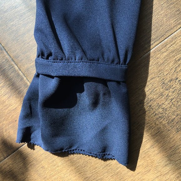 Ann Taylor Navy Top with Lace Trim - Picture 5 of 5